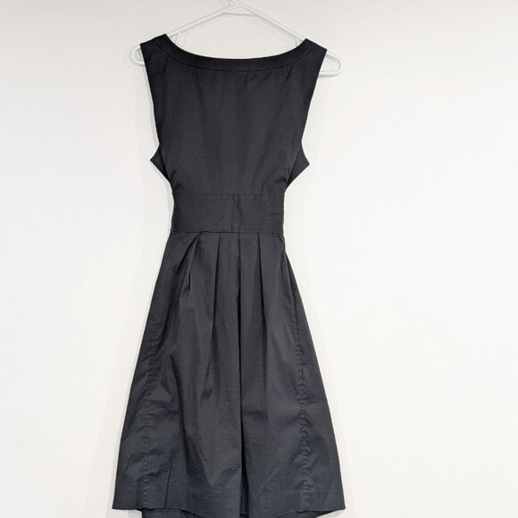 Theory Lucilla Cotton Wrap Dress Black Size 6 - Picture 2 of 7
